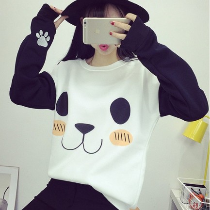 New-College-Wind-Women-Hoodies-Fashion-Cartoon-Panda-Sweatshirts-Casual-Printed-Mixed-Color-Harajuku-Tracksuits-Female